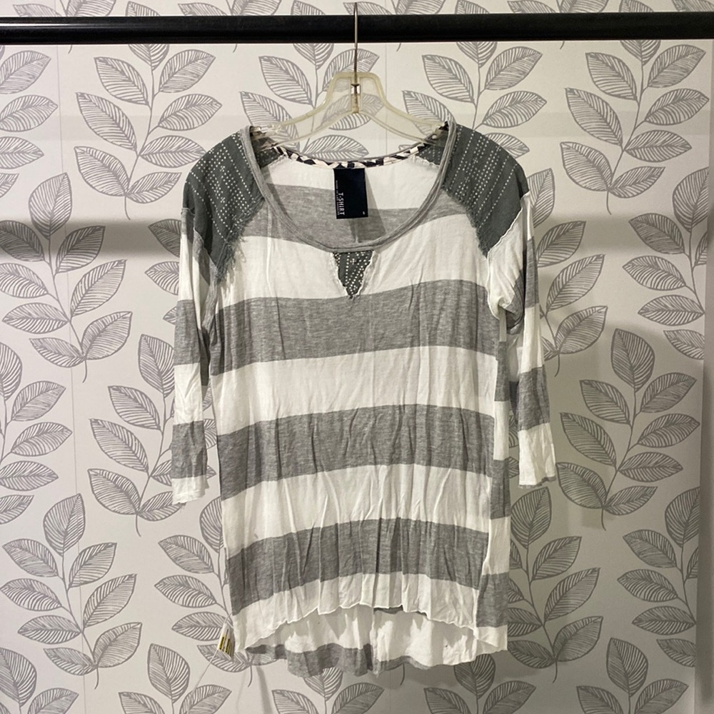 Anthropologie striped 3/4 sleeve t shirt